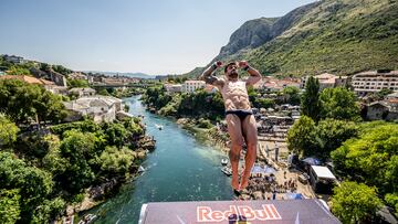 Gimeno, saltando en Mostar