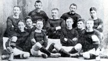 La alineaci&oacute;n del Kjobenhavns Boldklub, m&aacute;s conocido como el KB en 1903.
 