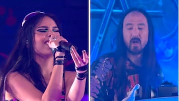 Así fue la aparición de Danna Paola en Tomorrowland junto a Steve Aoki