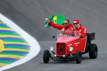 Lewis Hamilton y Charles Leclerc.