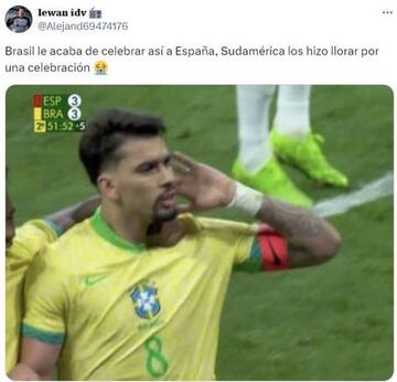 Vinicius se convierte en el protagonista de los memes del España - Brasil