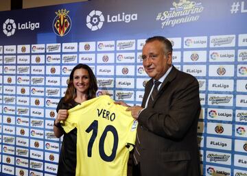 El Presidente del Villarreal Fernando Roig con nuestra compañera Vero Brunati.