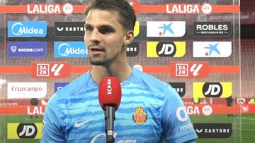 El central eslovaco, Martin Valjent, marca su primer gol en Primera en su partido 150 en la liga con el Mallorca.