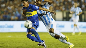 28/02/16 PARTIDO LIGA ARGENTINA EN BUENOS AIRES 
 QUINTA FECHA TORNEO TRANSICION 2016
 ESTADIO JUAN DOMINGO PERON 
 RACING DE AVELLANEDA - BOCA JUNIORS 
 JONATHAN SILVA Y ROGER MARTINEZ