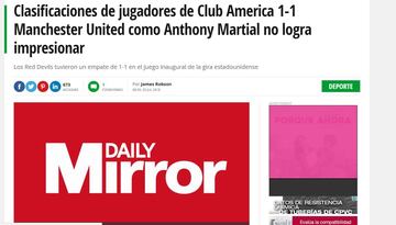 Así vio la prensa inglesa el empate entre América y ManU