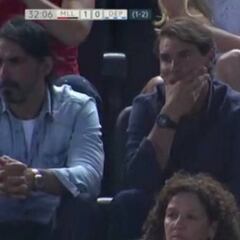 Nadal estuvo en la grada de Son Moix animando al Mallorca