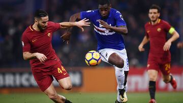 Duv&aacute;n Zapata marca gol ante la Roma en el Ol&iacute;mpico 