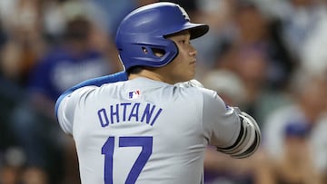 DENVER, COLORADO - SEPTEMBER 28: Shohei Ohtani #17 of the Los Angeles Dodgers bats against the Colorado Rockies in the sixth inning at Coors Field on September 28, 2024 in Denver, Colorado. Matthew Stockman/Getty Images/AFP (Photo by MATTHEW STOCKMAN / GETTY IMAGES NORTH AMERICA / Getty Images via AFP)