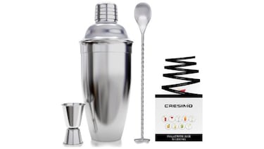 Esta coctelera con vaso medidor de acero es perfecta para preparar tus cocteles favoritos