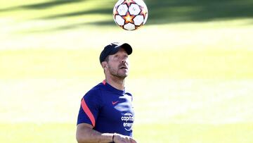 Simeone, en la &uacute;ltima sesi&oacute;n del Atl&eacute;tico antes del Liverpool.