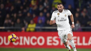 Karim Benzema durante un partido.