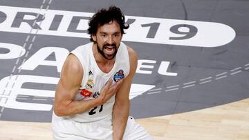 Sergio Llull, durante el partido Real Madrid-Barcelona de final de Copa de Rey 2019.