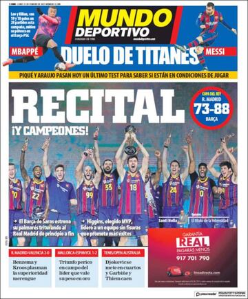 "Un paseo sin rival"... las portadas deportivas de hoy