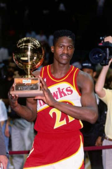 Dominique Wilkins después de ganar el concurso de mates de 1990.