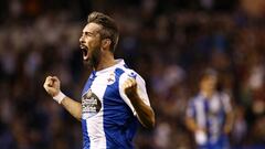 Luisinho, celebrando el gol que le dio la victoria al Deportivo ante el Alav&eacute;s (1-0).