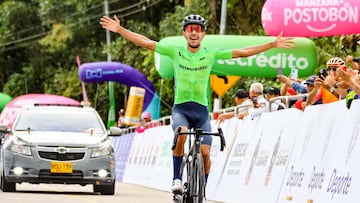 Sebastián Castaño gana la segunda etapa de la Vuelta a Colombia