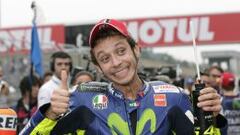 Valentino Rossi, feliz tras su carrera en Motegi.