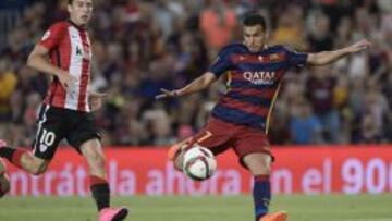 Pedro jugo su último partido con el Barça ante el Athletic.