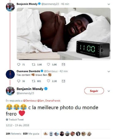 Dembélé bromea en Twitter sobre sus polémicos retrasos