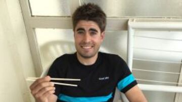 Mikel Landa colgó esta foto en su cuenta de Twitter durante su reciente concentración en Benidorm.