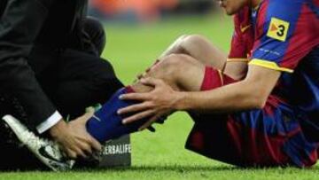 <b>TOCADO. </b>Bojan se lesionó ante el Almería de gravedad.