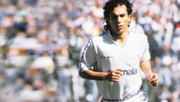 Hugo Sánchez mientras militaba en el Real Madrid.