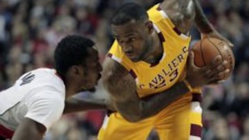 Paliza a LeBron James y sus Cavs en Portland: -29 al descanso