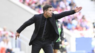 Simeone, en el Atlético-Eibar, en el que los rojiblancos empataron.