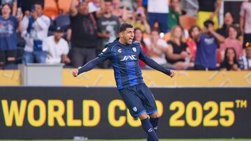 Bryan Gonzalez celebrates his goal 1-1 of Pachuca during the match between CF Pachuca and FC Salzburg as part of Group H to FIFA Club World Cup 2025 at TQL Stadium on June 18, 2025 in Cincinnati, Ohio, United States.