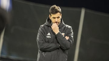 Jorge Cuesta, durante un encuentro del Bergantiños.