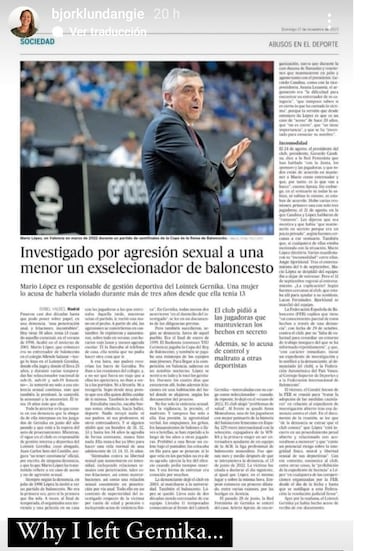 Bjorklund avala las acusaciones contra Mario L¨®pez