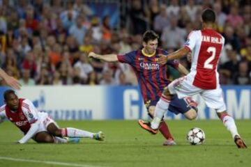 Champions League. Grupo H. Barcelona - Ajax. 2-0. Messi marca a el segundo gol.