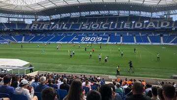 Imagen de Anoeta en un entrenamiento de la Real Sociedad