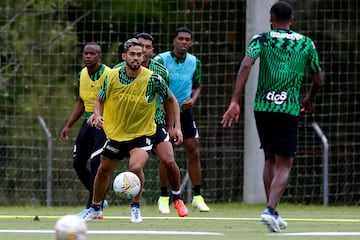 Imágenes del entrenamiento de Atlético Nacional de cara al partido frente a Junior de Barranquilla por los cuartos de final de la Copa BetPlay.