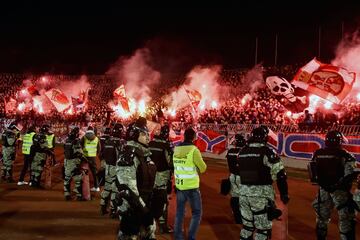 Created in 1989 they occupy the North stand at the club's Marakana ground in the Serbian capital.