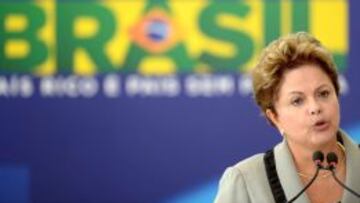 La presidenta de Brasil, Dilma Rousseff. El Gobierno brasile&ntilde;o estima que el Mundial generar&aacute; 20.000 millones de euros.