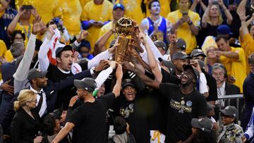 Golden State Warriors celebra el t&iacute;tulo de campe&oacute;n de 2018.