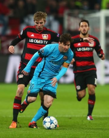 Lionel Messi y Christoph Kramer.