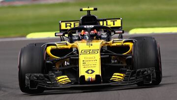 Carlos Sainz con el Renault RS18 en el GP de México 2018.