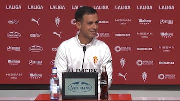 27-02-26. BORJA JIMÉNEZ, ENTRENADOR DEL SPORTING, EN LA RUEDA DE PRENSA EN MAREO.