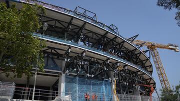 Fotografía tomada a principios del mes de agosto sobre el estado de las obras del nuevo estadio del Fútbol Club Barcelona. El regreso del primer equipo masculino del FC Barcelona al nuevo Spotify Camp Nou será progresivo con diferentes fases.