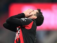 Soccer Football - Serie A - AC Milan v Genoa - San Siro, Milan, Italy - January 8, 2026 AC Milan's Christian Pulisic reacts after missing a chance to score REUTERS/Daniele Mascolo
