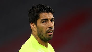 Luis Su&aacute;rez jugando con el Atl&eacute;tico ante el Bayern M&uacute;nich