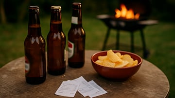 BBQ scene, with beer and receipts - artist's impression