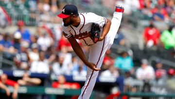 ATLANTA, GA - APRIL 13: Kenley Jansen #74 of the Atlanta Braves pitches during the ninth inning of an MLB game against the Washington Nationals at Truist Park on April 13, 2022 in Atlanta, Georgia. (Photo by Todd Kirkland/Getty Images)