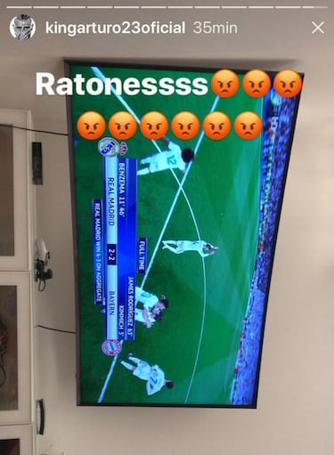 Vidal clama contra el arbitraje: "Otra vez!!! Penal mierdaaa"