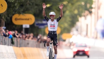 UAE Team Emirates XRGs Isaac Del Toro winner of the 109th edition of the Gran Piemonte 2025 a 179 km one day race from Dogliani to Acqui Terme on October 09, 2025, Italy. (Photo by Fabio Ferrari/LaPresse)