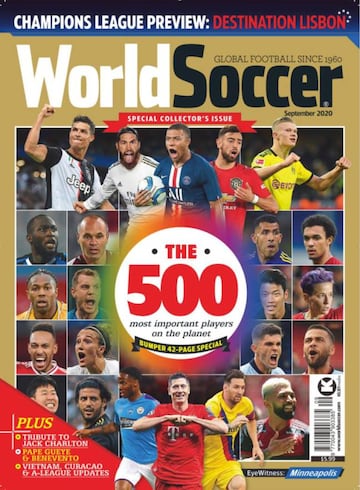 Portada de la revista 'World Soccer', con la lista de los 500 futbolistas más importantes de la temporada pasada.
