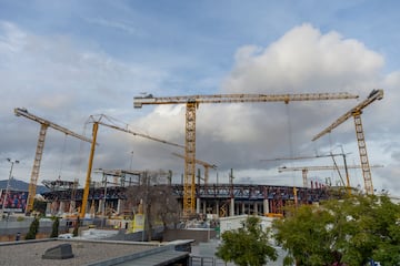 Vista general de las obras del nuevo estadio del FC Barcelona en Spotify Camp Nou.