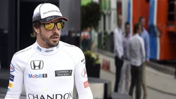 Fernando Alonso durante el GP Hungría